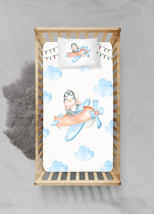 %100 Pamuklu Lastikli Çarşaf Seti - (70x130+15cm) - PLCS42023103
