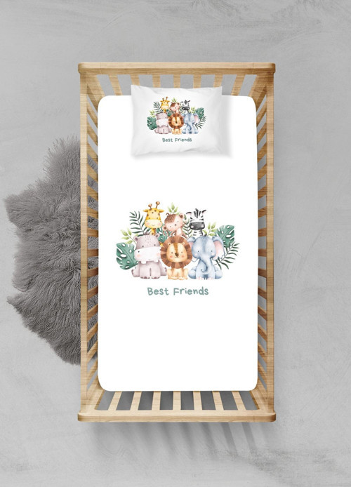 %100 Pamuklu Lastikli Çarşaf Seti - (120x200+20cm) - PLCS82023109