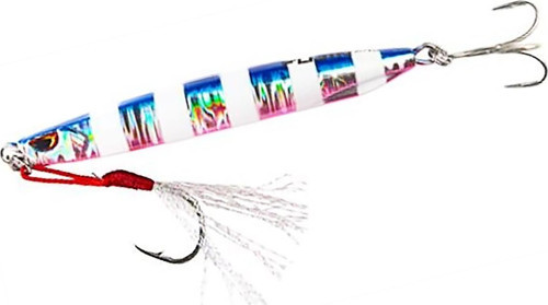 Metal Cast 60gr Shore Jig Yem MT12 Blue Pink Zebra Glow