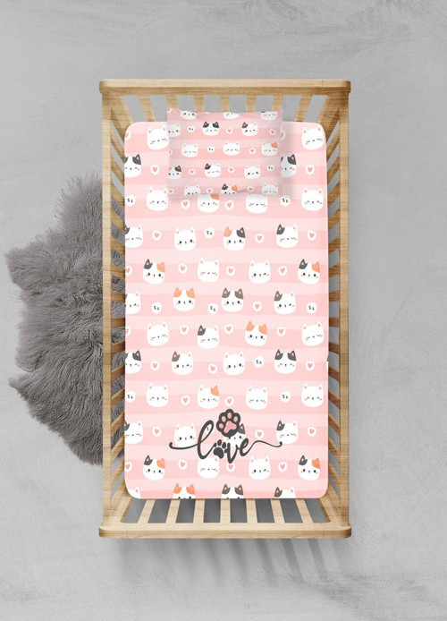 %100 Pamuklu Lastikli Çarşaf Seti - (80x140+15cm) - PLCS52023130