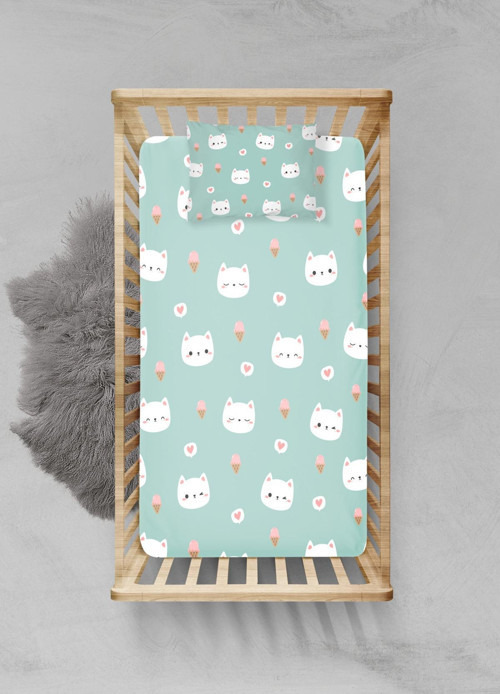 %100 Pamuklu Lastikli Çarşaf Seti - (120x200+20cm) - PLCS82023134