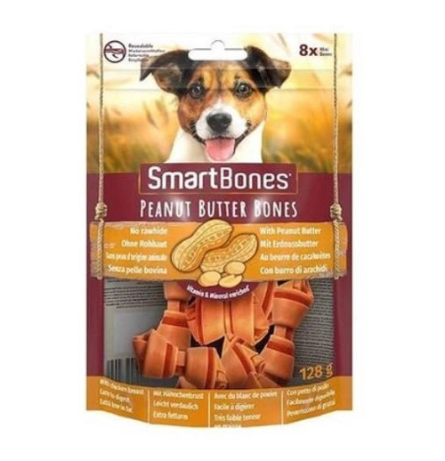 Köpek Ödül Kemiği Yer Fıstığı Ezmeli Mini (8li) 128g