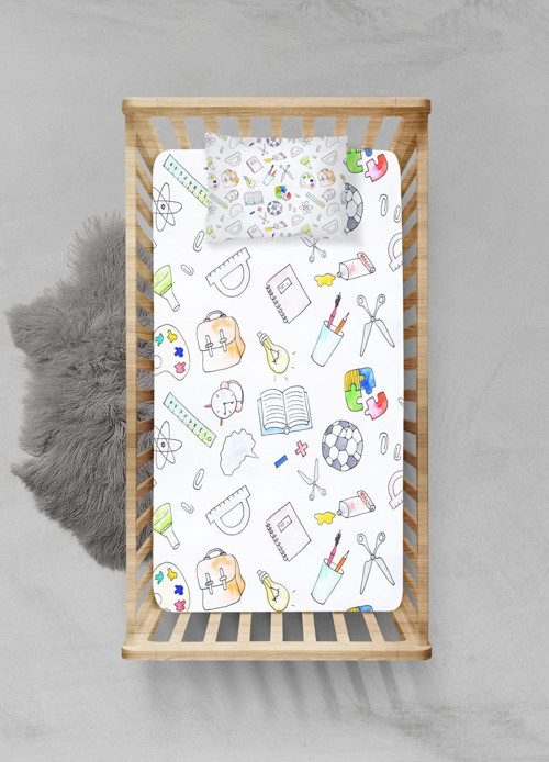 %100 Pamuklu Lastikli Çarşaf Seti - (55x95+15cm) - PLCS12023235
