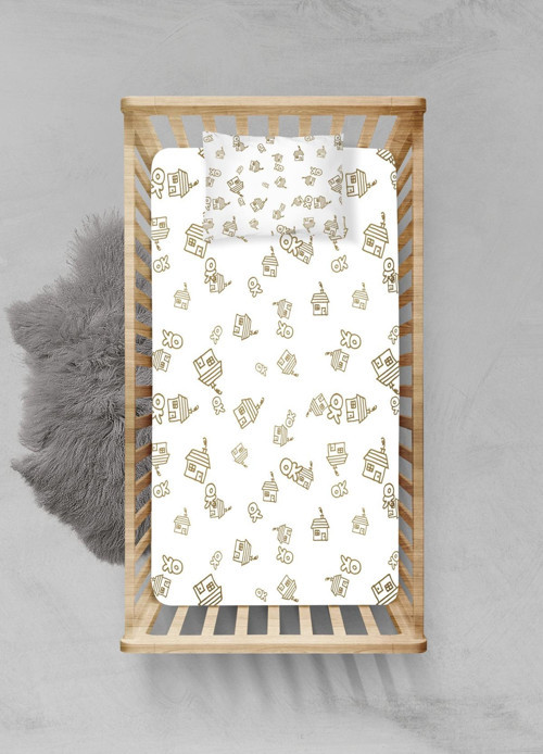 Pamuklu Lastikli Çarşaf Seti - (55x95+15cm) -