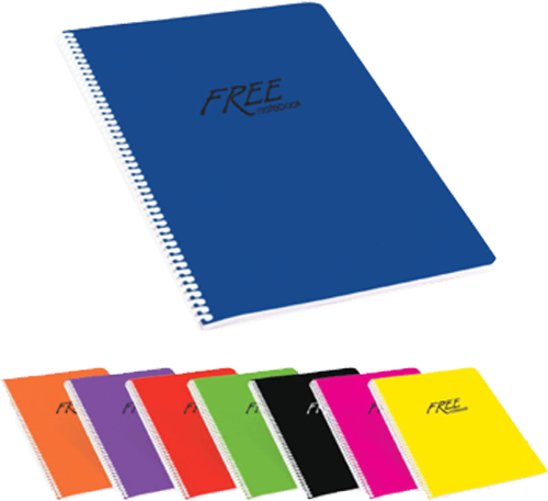 Free A5 80yp. Kareli Spiralli Plastik Kapak Not Defteri / B12