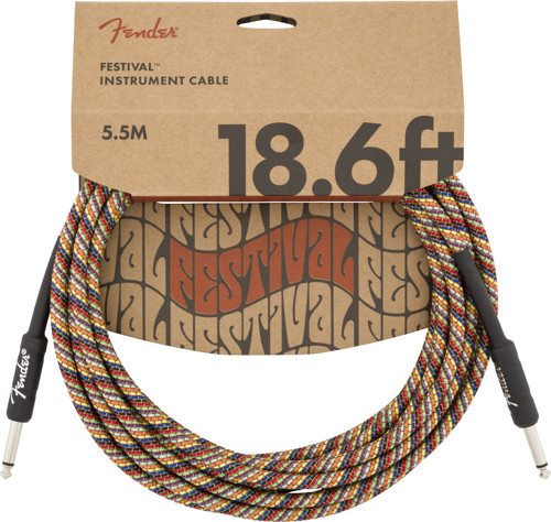 Festival Düz/Düz Uçlu 5m Pure Hemp Rainbow Enstrüman Kablosu