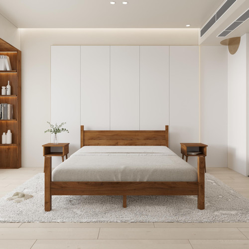 Mirage Model Ceviz Renk Çam Ahşap Karyola 100x200 cm