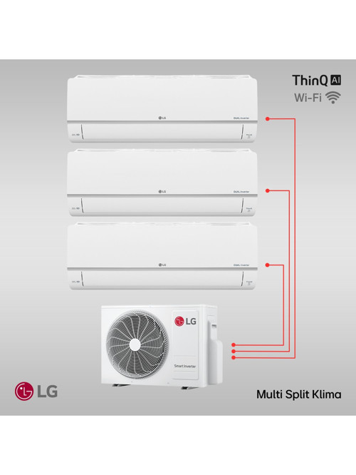 Inverter Multi Split Wi-Fi Klima Dp4 9K+9K+18K Btu