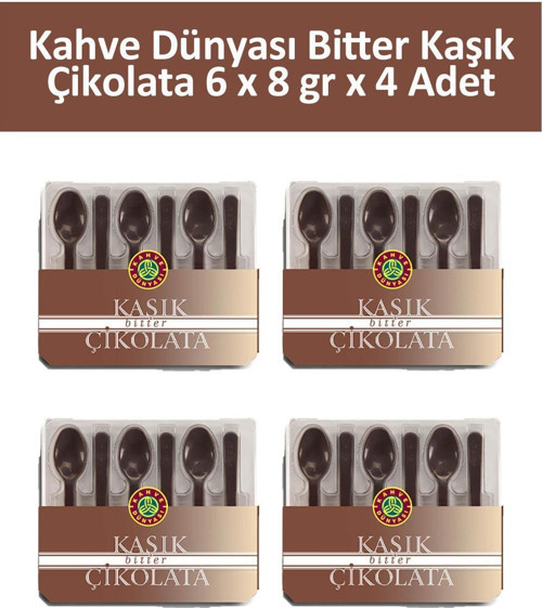 Bitter Kaşık Çikolata 6 x 8 gr x 4 Adet