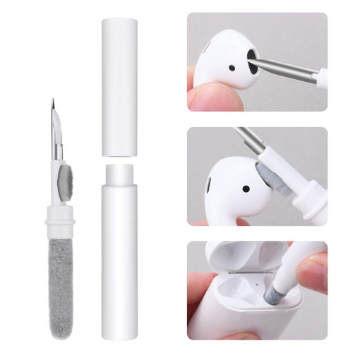 AirPod Temizleme Kiti, Süngerli 3'ü 1 Arada Airpod Temizleyici Kalem, Kablosuz Kulaklıklar Kalem, Toz Giderme Kulaklıkları için Çok Fonksiyonlu Kulaklık Temizleme Kiti