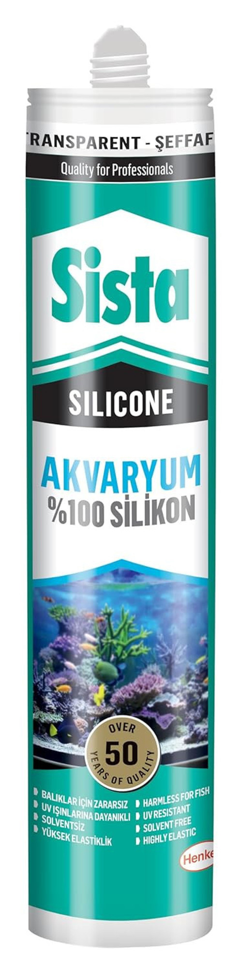 Silikon Mastik Aquarium, Balıklara Zarar Vermeyen Akvaryum Silikonu, UV Dirençli Silikon Mastik, Elastikiyeti Yüksek Güçlü Yapıştırıcı, 1x280ml