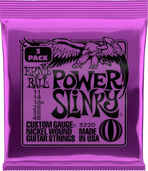 Ernieball P03220 POWER SLINKY Elektro Gitar Tel Seti (3lü Paket)