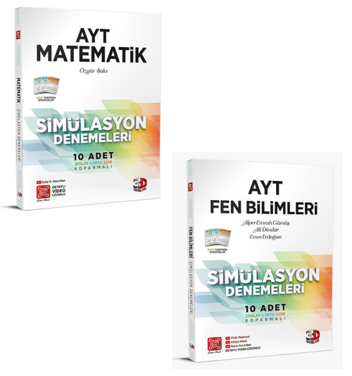 3D Yayınları 2024 Ayt Matematik + Fen Bilimleri Deneme Seti