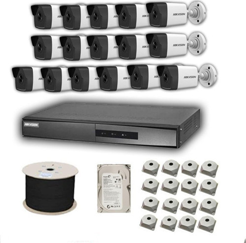 4mp Mikrofonlu 16 Kameralı 500 GB Disk Tak Çalıştır Hazır IP Kamera Seti