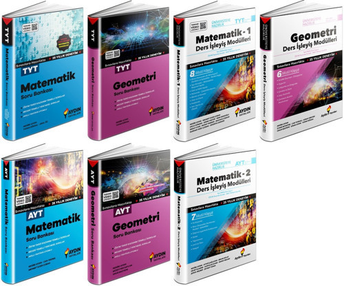 Aydın 2024 Tyt Ayt Matematik + Geometri Soru + Ders İşleyiş Seti 7 Kitap