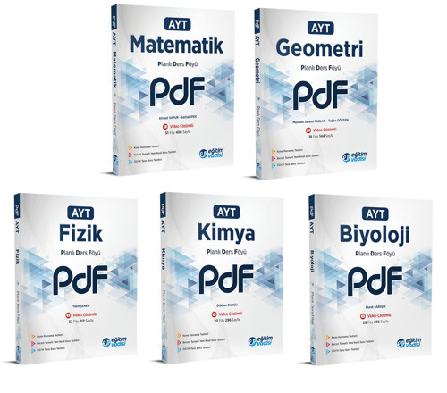 Eğitim Vadisi 2024 Ayt Sayısal Pdf Planlı Ders Föyü Seti