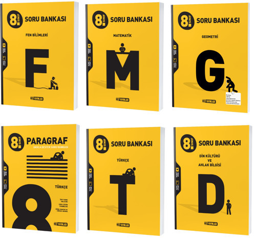 Hız Lgs 2024 8. Sınıf Matematik + Geometri + Türkçe + Fen + Paragraf + Din Soru Seti 6 Kitap