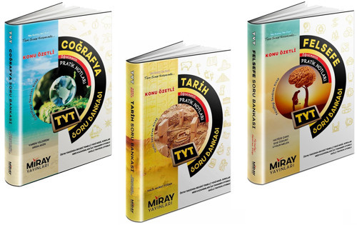 Miray 2024 Tyt Tarih + Coğrafya + Felsefe Soru Bankası Seti 3 Kitap