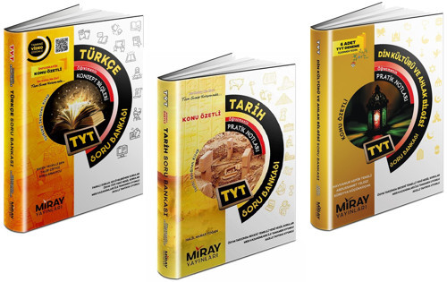 Miray 2024 Tyt Türkçe + Tarih + Din Soru Bankası Seti 3 Kitap