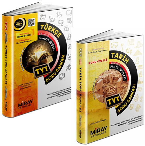 Miray 2024 Tyt Türkçe + Tarih Soru Bankası Seti 2 Kitap