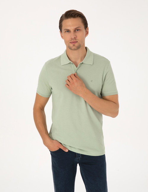 Çağla Slim Fit %100 Pamuk Kıvrılmaz Düğmeli Polo Yaka Basic Tişört 50325323-VR016