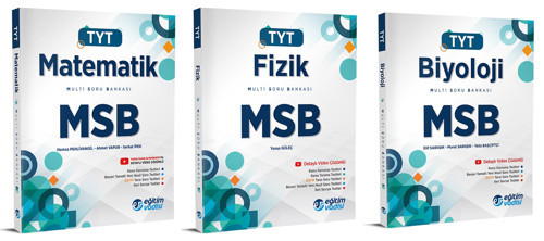 Eğitim Vadisi 2024 Tyt Matematik + Fizik + Biyoloji Msb Multi Soru Bankası Seti 3 Kitap