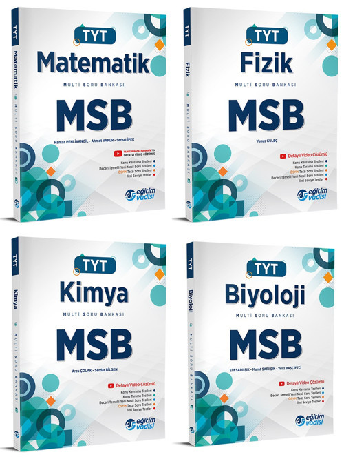 Eğitim Vadisi 2024 Tyt Matematik + Fizik + Kimya + Biyoloji Msb Seti 4 Kitap