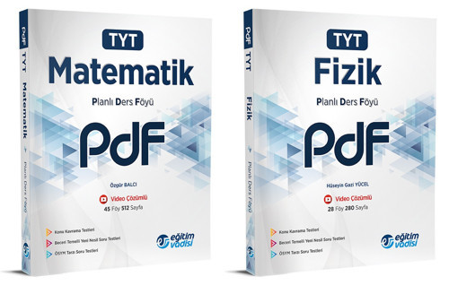 Eğitim Vadisi 2024 Tyt Matematik + Fizik Pdf Planlı Ders Föyü Seti 2 Kitap