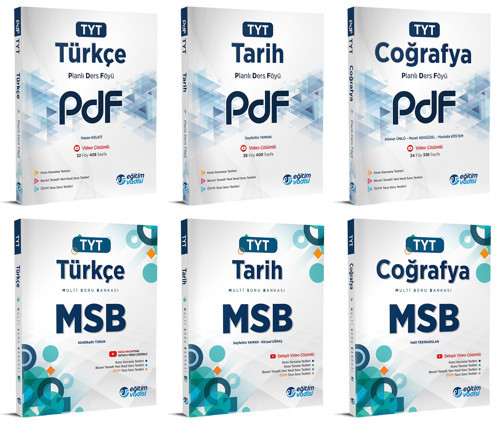 Eğitim Vadisi 2024 Tyt Türkçe + Tarih + Coğrafya Pdf + Msb Seti 6 Kitap