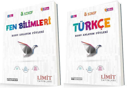 Limit 8. Sınıf Fen Bilimleri + Türkçe Konu Föyleri Seti 2 Kitap 2023