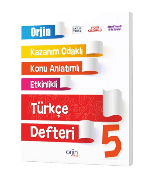 Orjin Okul 2024 5. Sınıf Türkçe Kazanım Odaklı Defteri