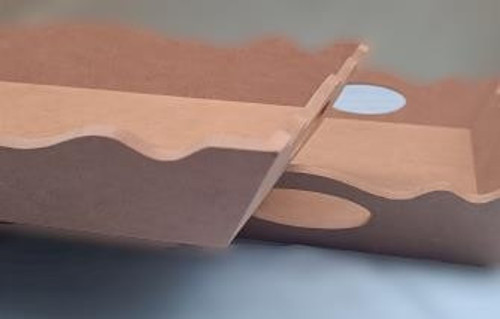 Hobi 90030 Dekoratif Model Üçlü Tepsi Seti Dalgalı Kenar Ahşap HAM MDF El Yapımı