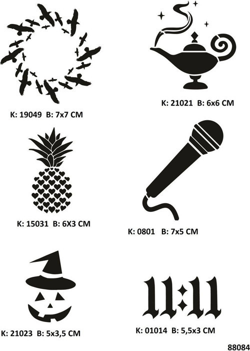Hayalperest Geçici Dövme Stencil Seti Spreysiz