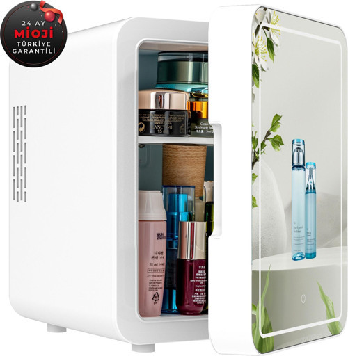 212 4L Led Işıklı Kozmetik Makyaj Krem Sıcak Ve Soğuk Ayarlı Taşınabilir Fridge Mini Dolap - Beyaz
