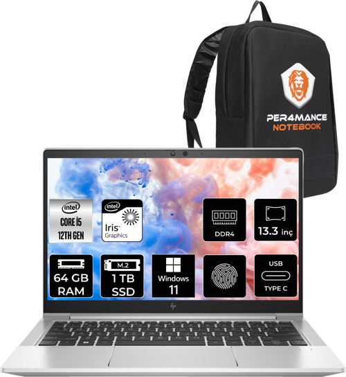 Elitebook 630 G9 İ5 1235U 64Gb Ram 1Tb Ssd 13.3'' Fhd W11Pro 6S6Y3Ea & Per4 Çanta