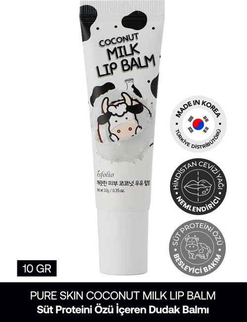 Hindistan Cevizi ve Süt Proteini İçeren Onarıcı Dudak Balmı ESFOLIO Coconut Milk Lip Balm