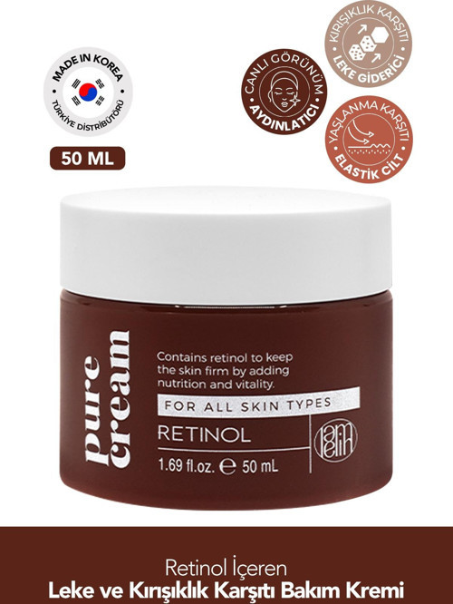 Retinol İçeren Leke ve Kırışıklık Karşıtı Yüz Bakım Kremi Lamelin Retinol Pure Cream 50 ml