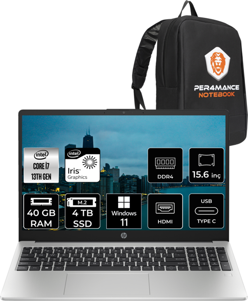 250 G10 Intel Core İ7 1355U 40Gb Ram 4Tb Ssd 15.6'' Fhd W11Home 8A541Ea & Per4 Çanta