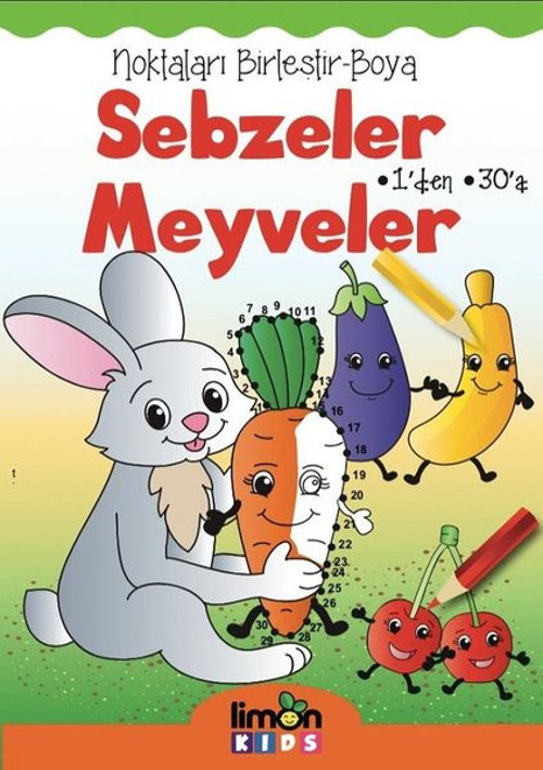 Sebzeler Meyveler-Noktaları Birleştir-Boya