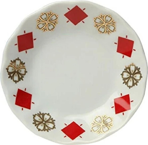 Yonca Kırmızı Porselen Çay Tabağı 11 Cm