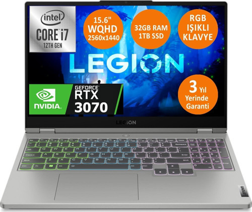 Legion 5 15IAH7H 82RB00UKTX i7-12700H 32 GB 1 TB SSD 8 GB RTX 3070 WQHD 15.6" Dos Dizüstü Bilgisayar