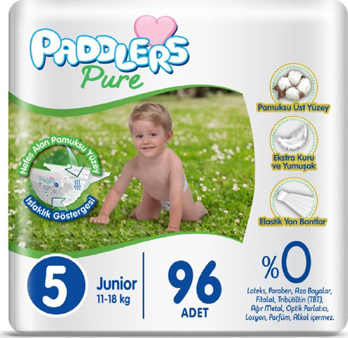 Pure Bebek Bezi 5 numara Junior 96 Adet ( 11-18 ) kg ) Süper Fırsat Paketi