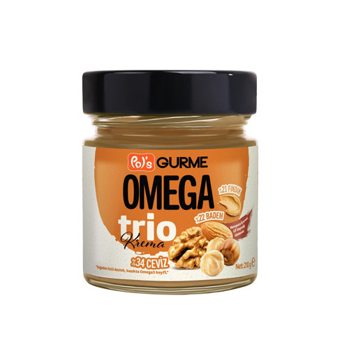 Gurme Omega Trio Ceviz Badem Fındık Kreması Sade 210 gr