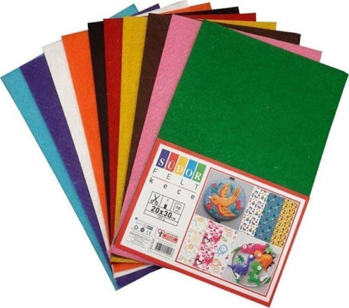 Keçe 20x30 Cm 10 Renk 180 gr K.e