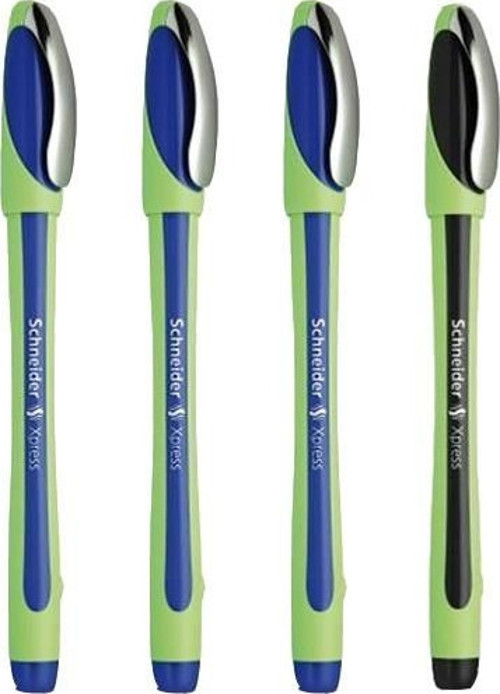 Xpress 0,8 mm Fiber Uçlu Kalem 3 Mavi 1 Siyah