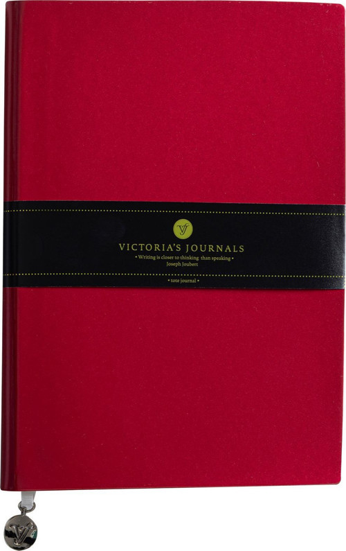 Victoria's Journals Smyth Rugan Esnek Kapak Çizgili Defter, 14.8x21 cm -Kırmızı