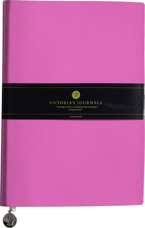 Victoria's Journals Smyth Rugan Esnek Kapak Çizgili Defter, 14.8x21 cm -Pembe