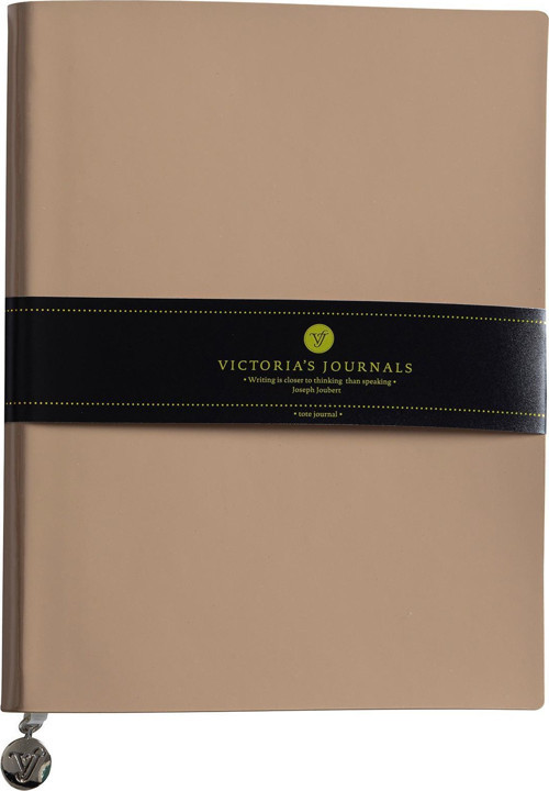 Victoria's Journals Smyth Rugan Esnek Kapak Çizgili Defter, 19x25 cm -Bej