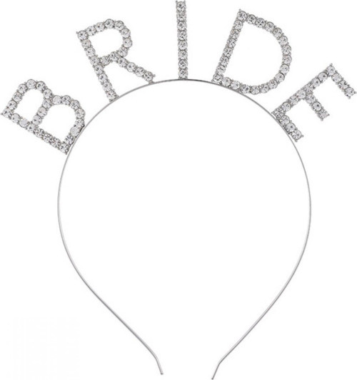 Bekarlığa Veda Mega Boy Kristal Taşlı Gümüş Bride Taç Gelin Tacı 20X21 cm