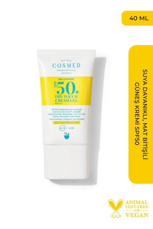Yağlı Ciltler İçin Suya Dayanıklı, Mat Bitişli Güneş Kremi SPF50+/SUN ESSENTIALS DRY TOUCH CREAM GEL